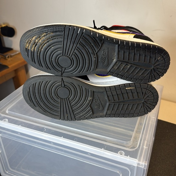 Nike Air Jordan 1 Mid SE TD Lakers Purple White Multi-color BQ6933-005 Size6.5Y - Picture 5 of 6